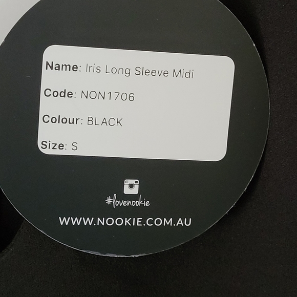 Nookie Iris Black Fringe Long Sleeve Midi Dress NWT Small - Picture 9 of 11